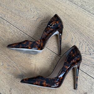 Steve Madden Tortoiseshell Patent Pointed-Toe Pumps - Brown/Black